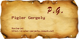 Pigler Gergely névjegykártya